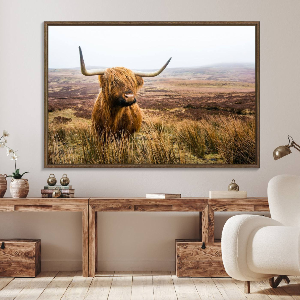 Scottish Highland Cow Cattle Art Print Farmhouse Wall Art