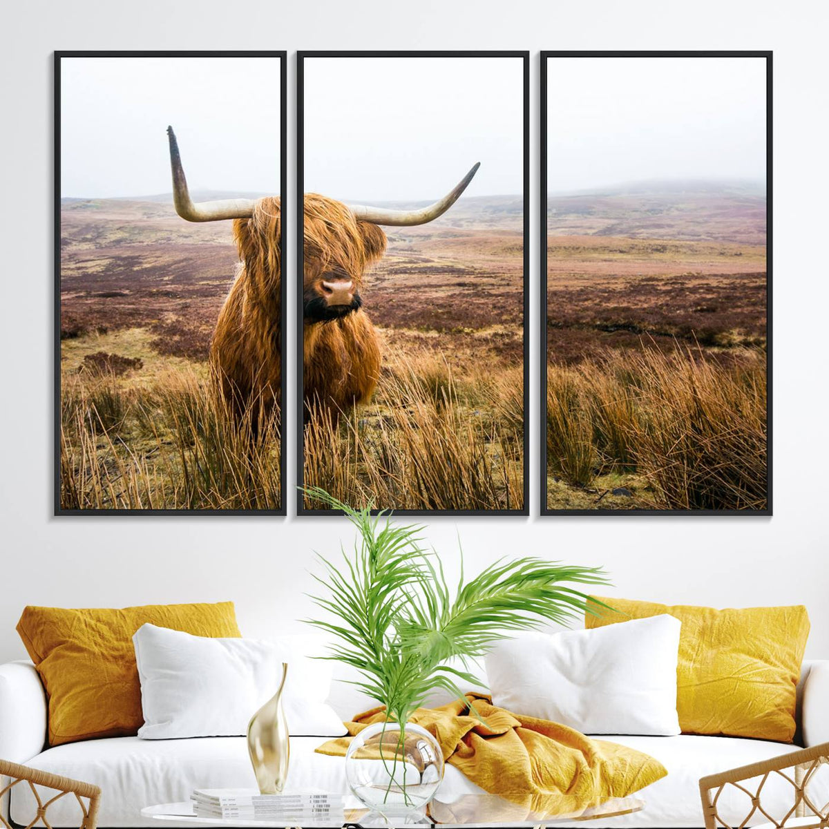 Scottish Highland Cow Cattle Art Print Farmhouse Wall Art
