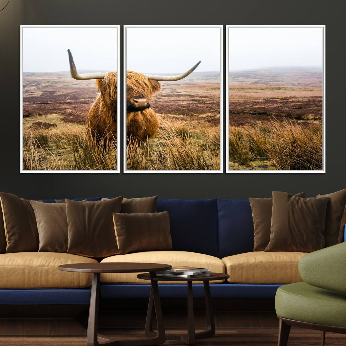 Scottish Highland Cow Cattle Art Print Farmhouse Wall Art