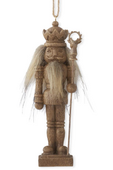 FAUX WOODGRAIN NATURAL NUTCRACKER ORNAMENT
