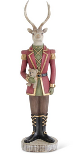 DEER SOLDIER HOLDING TEDDYBEAR