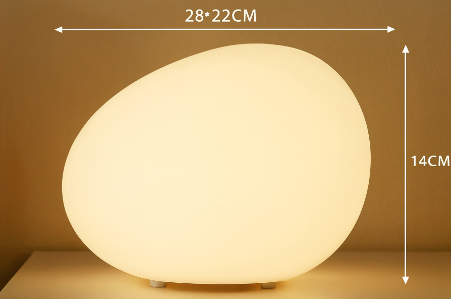 Nordic Stone-Shaped LED Table Lamp 3-Color Modern Ambient Light