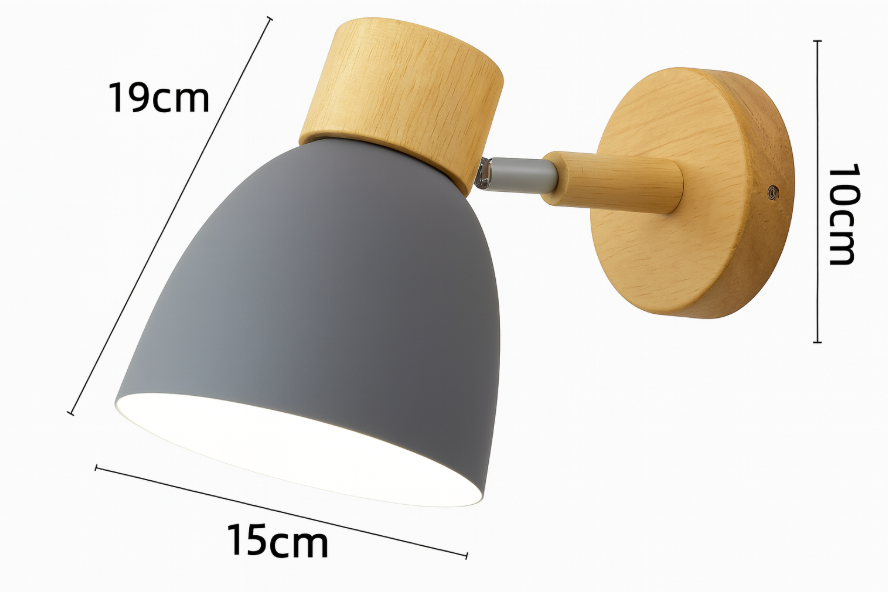 Modern Minimalist Wooden Cone Wall Sconce LED E27 Wall Light