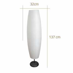 Nordic Rice Paper Column Floor Lamp 2-Light Tri-Color Lighting