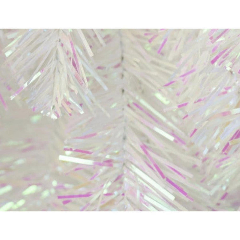 36" Metallic Teardrop Swag: Iridescent White