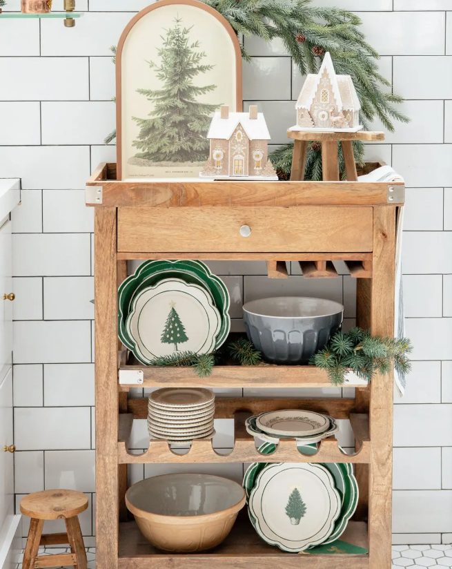 CHRISTMAS BAMBOO TRAY