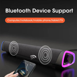 4D Computer Bluetooth Speaker Bar – Stereo Sound Subwoofer
