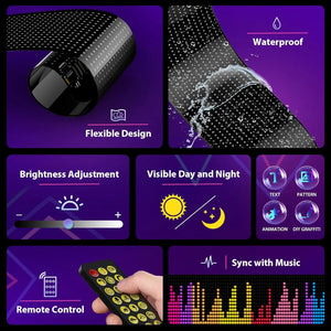 Programmable Scrolling LED Sign – Flexible Devil Eyes Light for Car & Store Display
