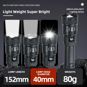 High Power LED Flashlight 2000LM Rechargeable Tactical Torch Zoom Camping