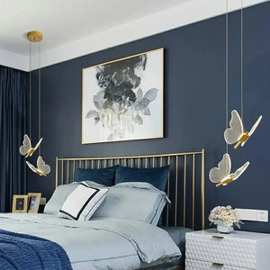 Moktan Sabai Nordic Butterfly LED Pendant Lamp – Modern Bedroom Ceiling Light
