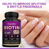 Biotin Vitamins with Pantothenic Acid, Folic Acid, Hair Growth Supplement for Men & Women