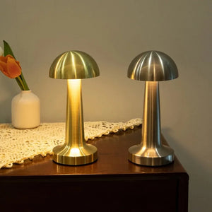 Retro LED Mushroom Table Lamp USB Rechargeable Dimmable Bedside Desk Light