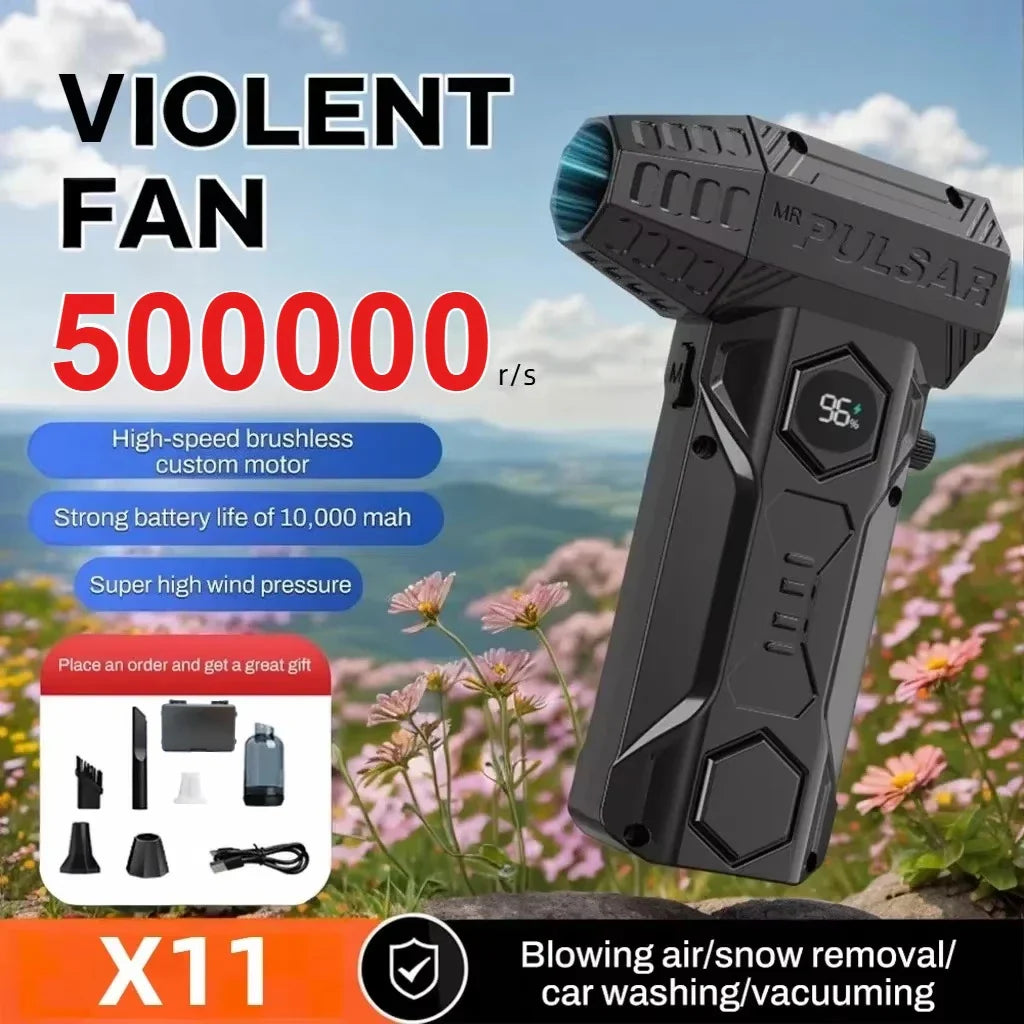 X11 500,000RPM Air Blower – Super Powerful Compressed Duster with Car & Home Use