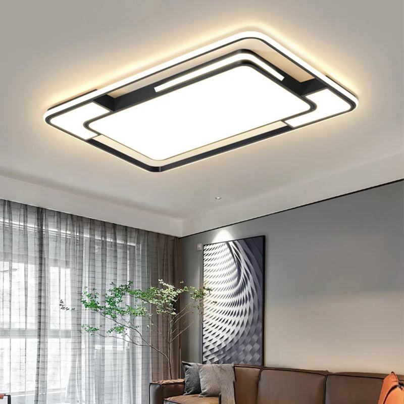 Remote Control LED Ceiling Light Square Modern Living Room Bedroom Dining Lamp