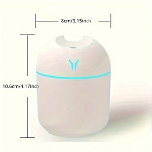 Compact USB Aroma Diffuser Humidifier with LED Night Light for Home and Car Use