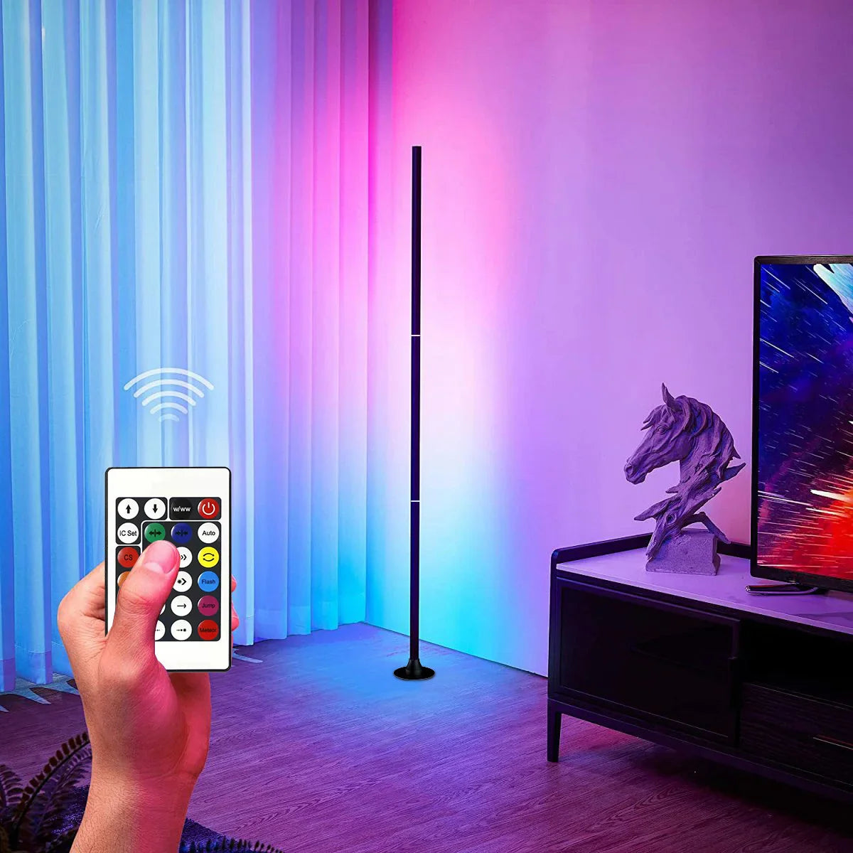 Smart RGB LED Floor Lamp App Control Music Sync Corner Light with Timer