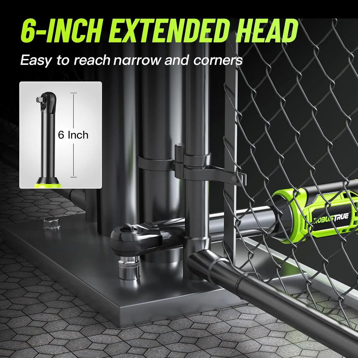 3/8 Inch Cordless Electric Ratchet Wrench Variable Speed 400RPM Extended