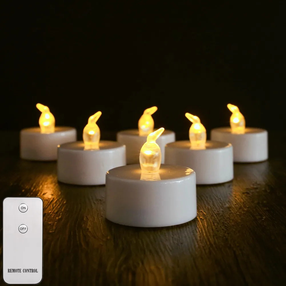 Flameless LED Tea Light Candles Remote Battery Operated Flickering 12 24 Pack