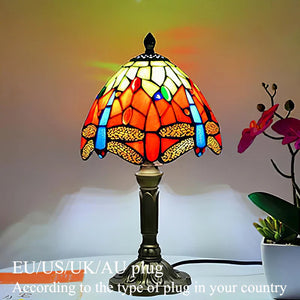Tiffany Style Table Lamp Stained Glass E27 Bedside Light Retro Home Decor