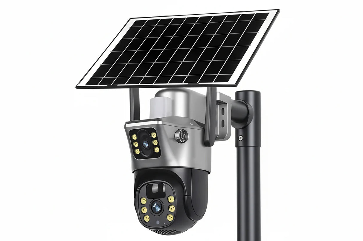 4G WiFi Solar Security Camera Dual Lens 8MP 4K PIR Night Vision Outdoor