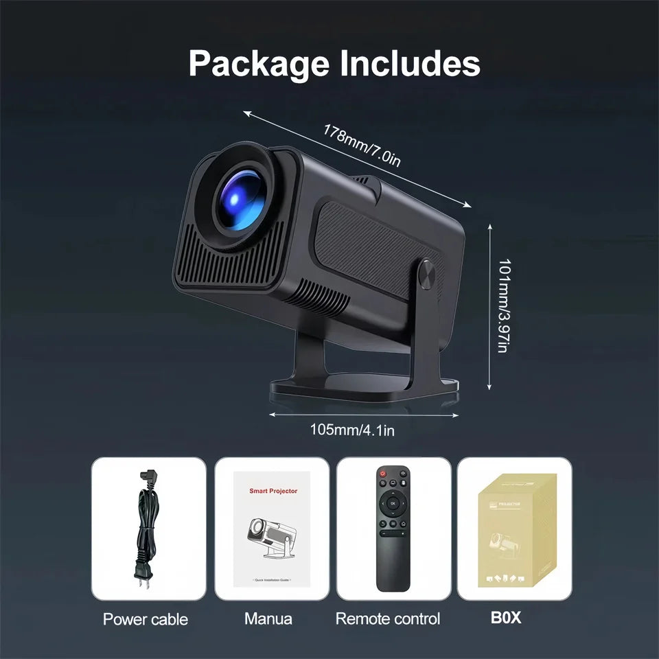 Android 11 4K Projector 1080P 390ANSI Dual WiFi6 BT5.0 Portable Home Cinema