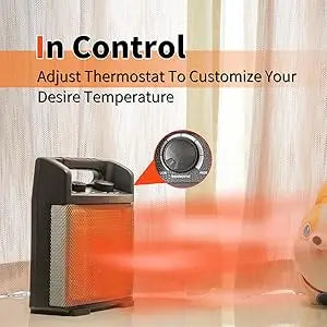 1500W Electric Space Heater – Utility Heater 5120 BTU with Thermostat Control