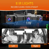 4 Channel 360 Dash Cam Car DVR Front Rear Left Right Camera Parking Monitor