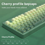 133-Key Gradient Green PBT Keycaps Cherry Profile Double Shot Side Printed Set