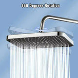14" High Pressure Rain Shower Head Top Spray 360° Swivel Water Saving Flow