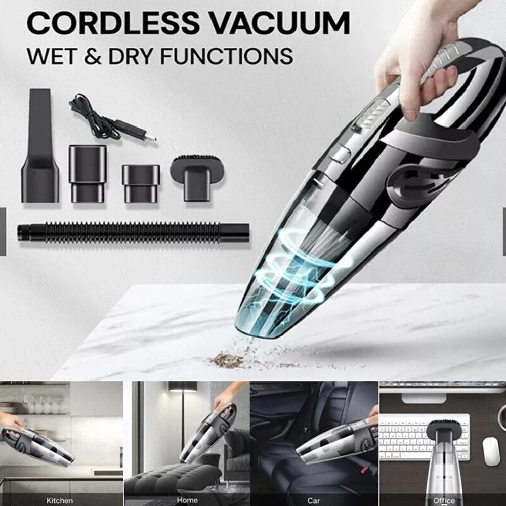 12000Pa Cordless Handheld Vacuum Cleaner Wet Dry USB Rechargeable for Car