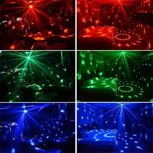 Sound Activated Rotating Disco Ball Light RGB LED Party Stage Lamp for Home