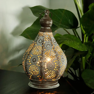 Moroccan Table Lamp Battery Operated Retro Hanging Candle Style Bedside Light Decor