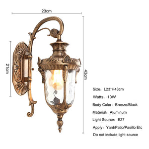 Europe Outdoor Wall Light Retro Garden Porch Lamp Waterproof E27 Balcony Fixture
