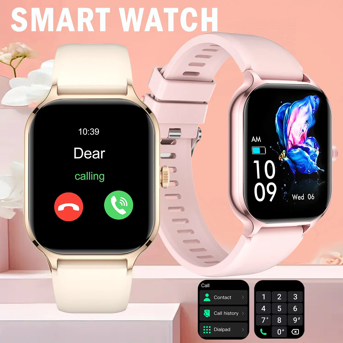 Smart Watch Bluetooth Call Fitness Tracker Sports Modes Notifications for iOS Android