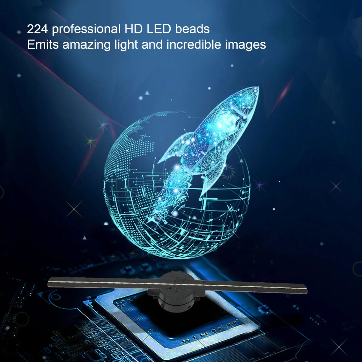 16.5in 3D Hologram Fan WiFi 3D Projector 224 LED Advertising Display for Business