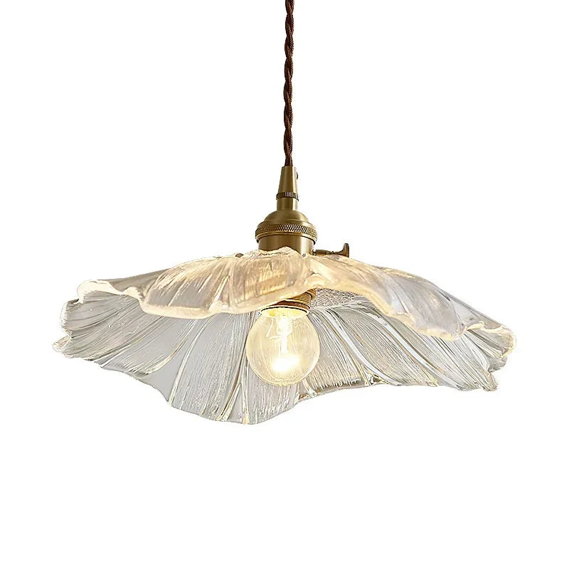 Vintage Flower Glass Pendant Light Hanging Ceiling Lamp for Bedroom Living Room