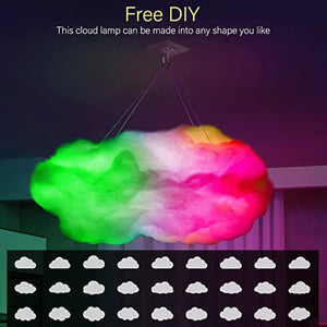3D Cloud LED Lamp Multicolor Bedroom Light Music Sync Thunder Clouds Smart USB