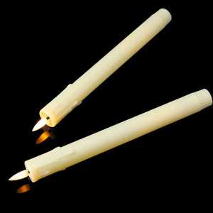 Flameless LED Taper Candles Remote USB Rechargeable Warm White 10 Inch Set