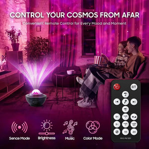 Galaxy Projector Starry Sky Night Light with Ocean Wave Music Remote USB for Kids