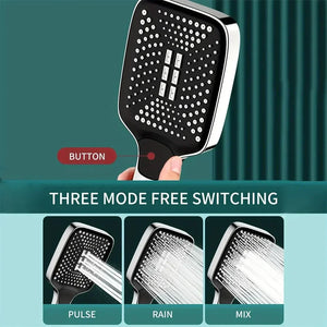 Adjustable Rainfall Shower Head 3 Mode High Pressure Water Saving Bathroom Mixer