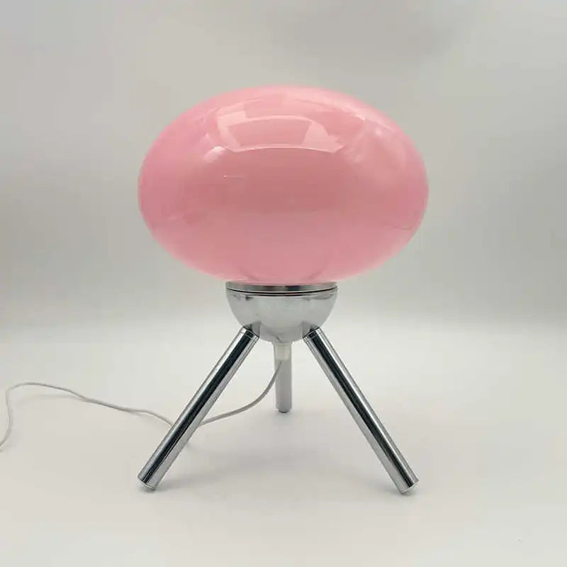 Artistic Spherical Glass Table Lamp Tripod Base Decorative Ambient Lamp for Home