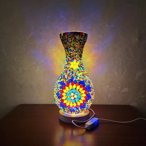 Turkish Mosaic Table Lamp Hand Inlaid Glass Mediterranean Bedroom Living Room Decor