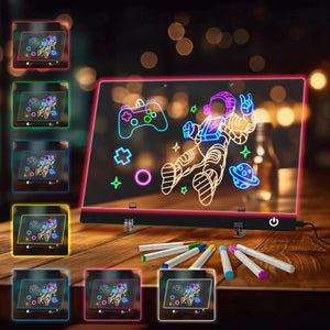 LED Note Board Night Light – 7-Color Acrylic Message & Drawing Board Gift