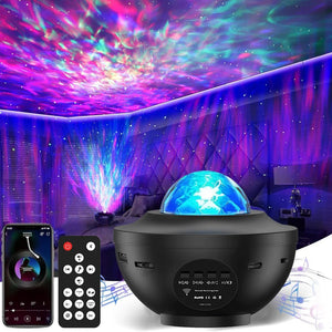 LED Starry Galaxy Projector Night Light Bluetooth Music Colorful Star Lamp Gift