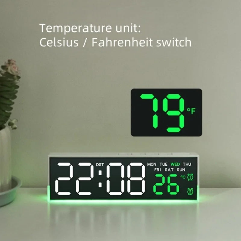 Smart LED Alarm Clock with Night Light Digital Bedside Clock 12/24H Display