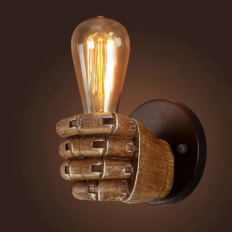 Resin Hand Wall Lamp – Left/Right Fist Sconce Light for Bar, Restaurant & Home Decor