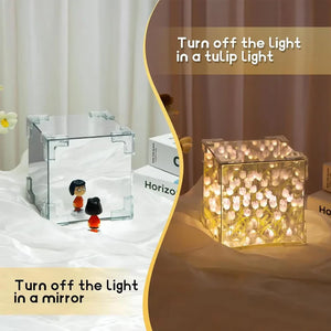 DIY Tulip Flower Night Light Kit Handmade Cube Lamp Aesthetic Room Decor Gift Set