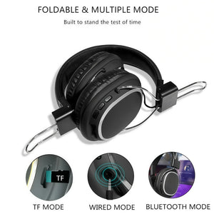 Foldable Wireless Bluetooth 5.3 Headphones with Mic Stereo Over Ear Wired Option