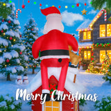 9.5FT Inflatable Christmas Santa Claus with Reindeer LED Outdoor Yard Decor
