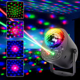 3-in-1 DJ Disco Party Light Sound Activated Strobe Pattern Projector Lamp